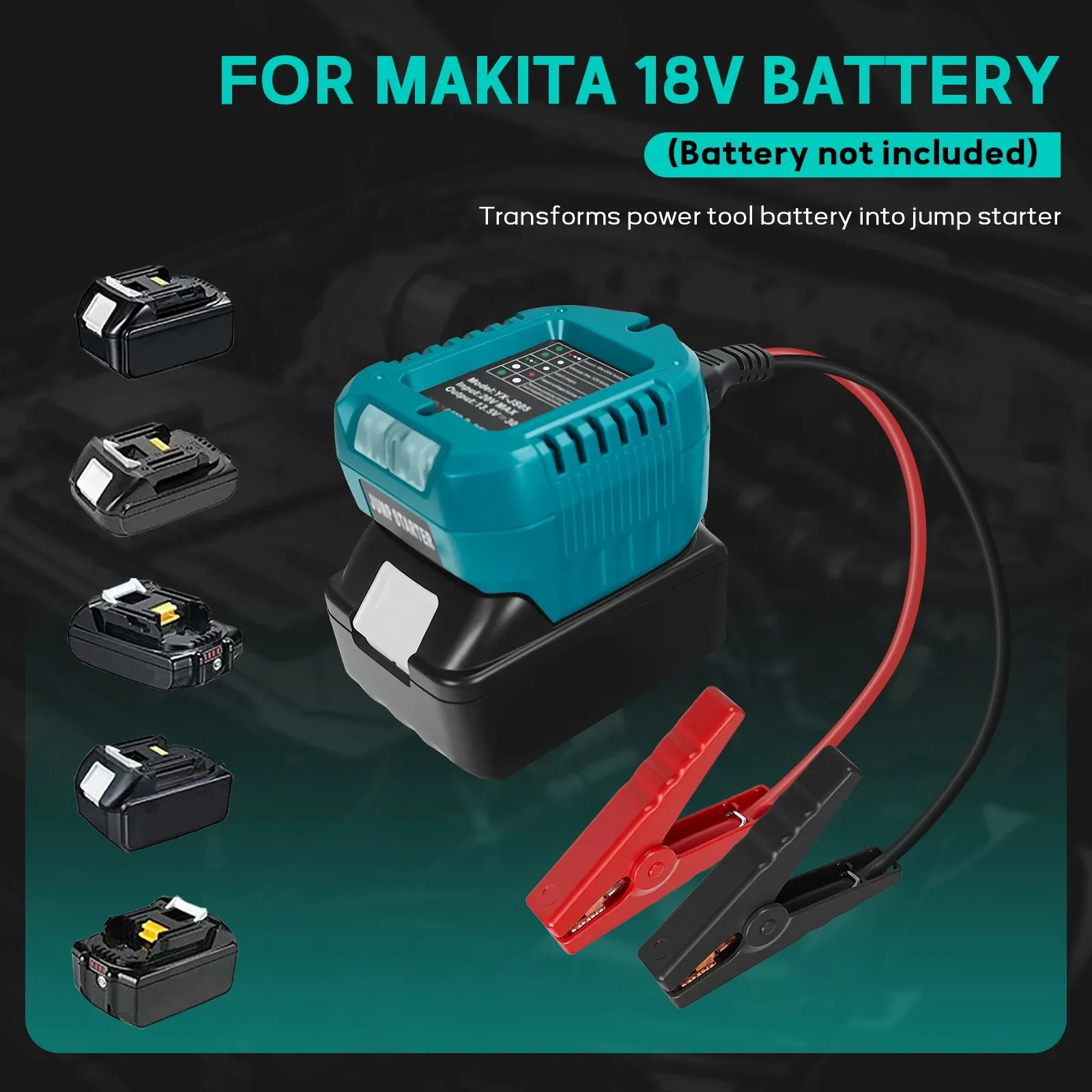 Adaptador cables de arranque coches para baterías Makita y Milwaukee - imagen 4