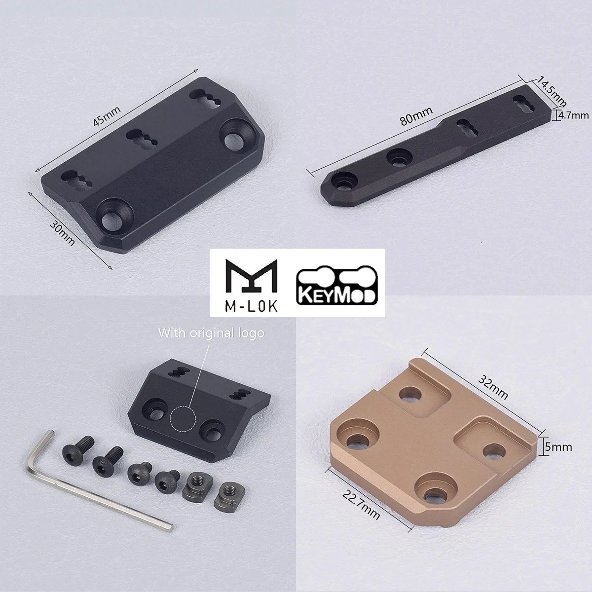 Surefire M300 M600 Montura Táctica M-LOK/KeyMod para Linterna - imagen 2