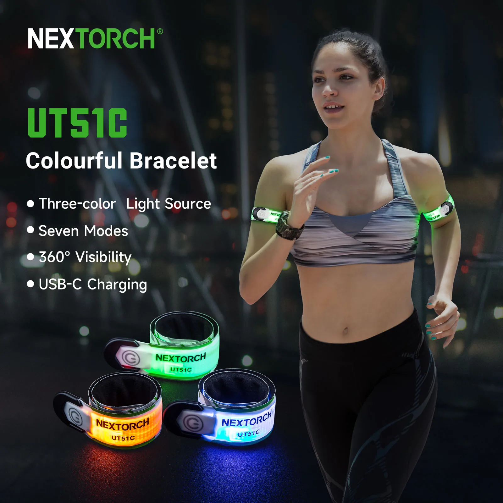 Modos de luz y usos de la pulsera NEXTORCH UT51C