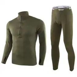 Calzoncillos térmicos lana militares compresión invierno