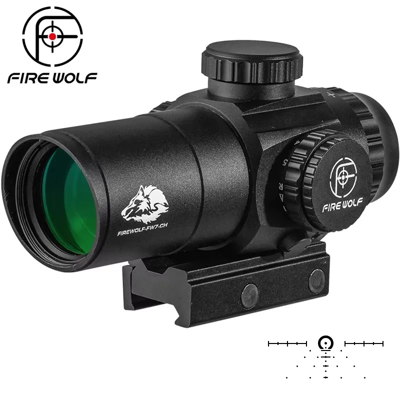 FIRE WOLF Mira prismática compacta para caza con riel Picatinny - imagen 2