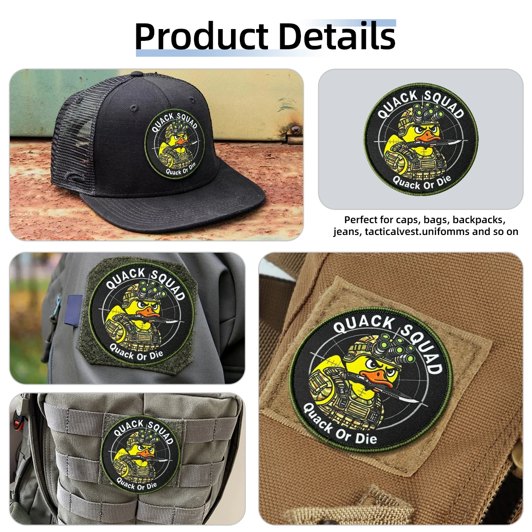 Morale Quack Squad Duck NVG parche táctico velcro mochila o chaleco - imagen 4