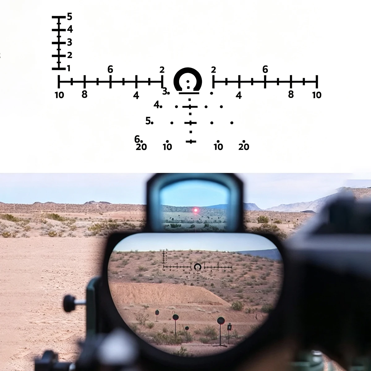 Mira telescópica táctica 6X con visor réflex 1X para rifle - imagen 5