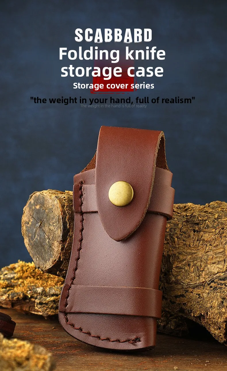 Funda de cuero para cuchillo plegable