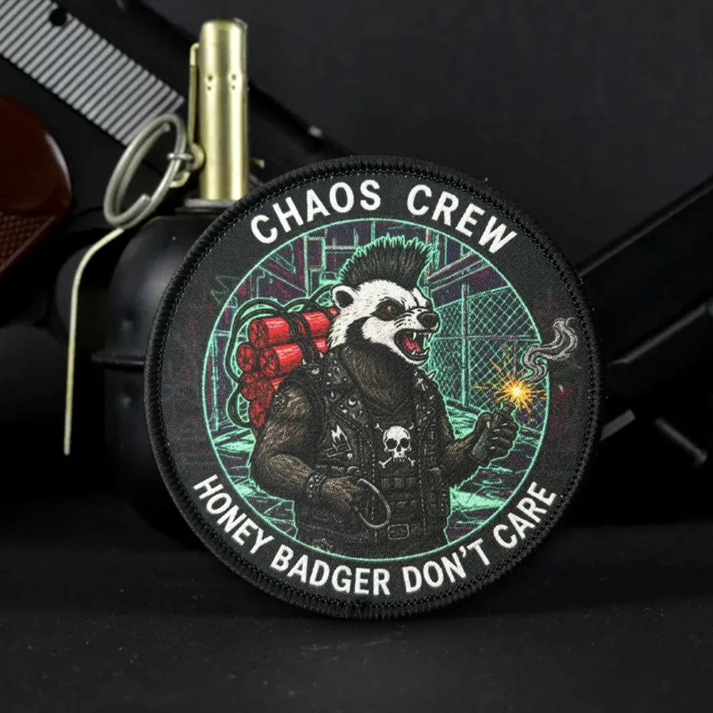 Chaos Crew Parche táctico impreso de alta resolución con velcro - imagen 3
