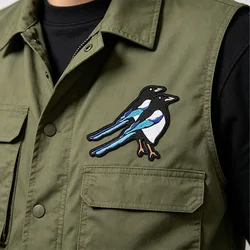 Parche bordado termoadhesivo de cuervo táctico, para gorra y bolso