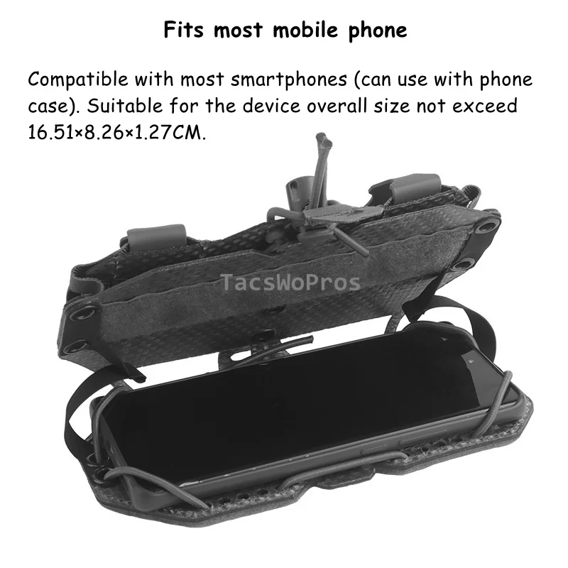 Portamóvil táctico MOLLE para chaleco y airsoft - imagen 3