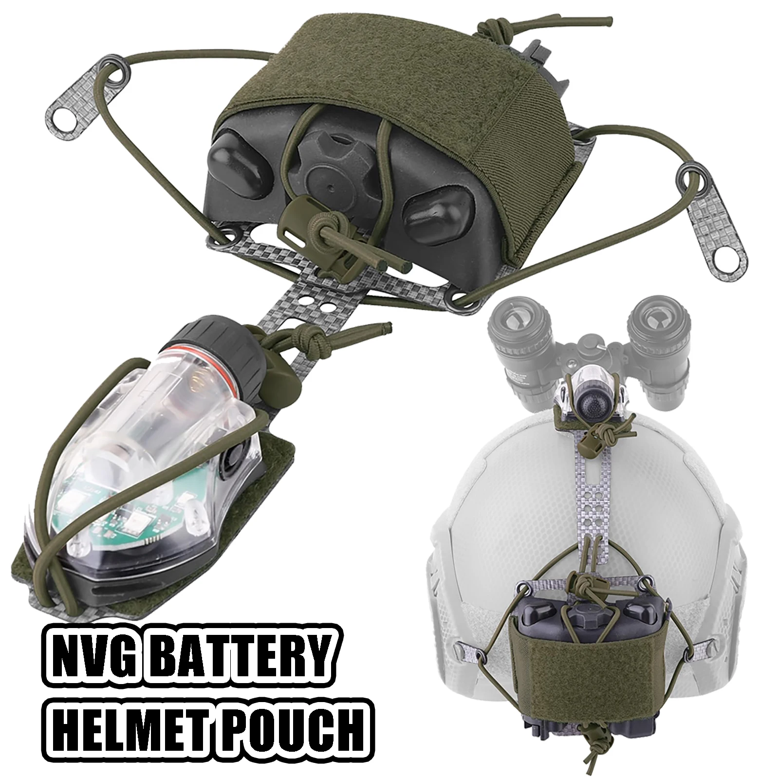 Bolsa batería casco táctico con contrapeso T y velcro – Airsoft
