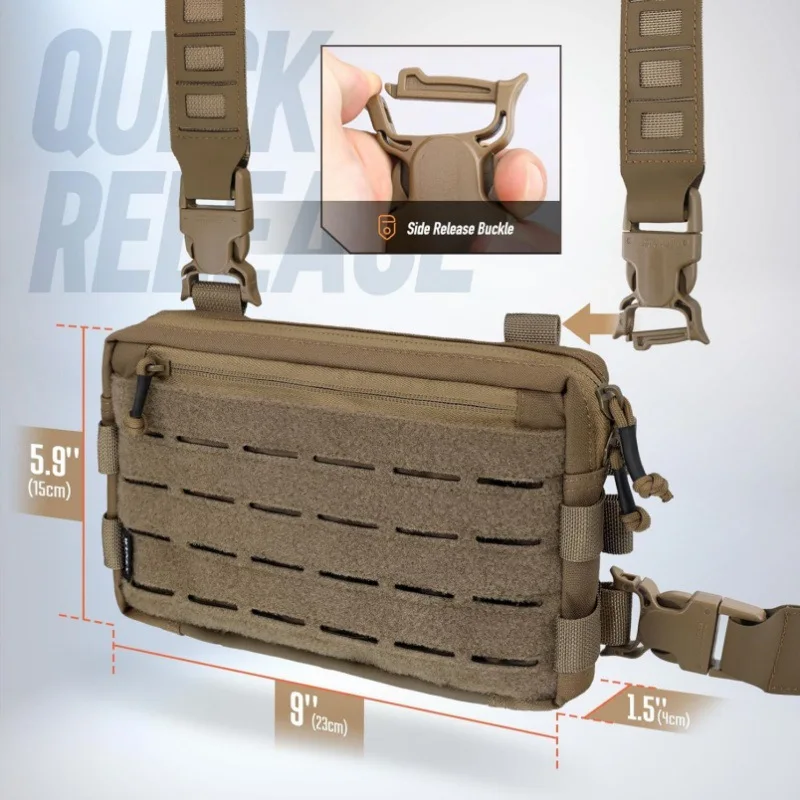 Bolsa táctica de pecho multifuncional para hombre, colgante