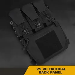 Panel trasero táctico V5 modular con bolsa MOLLE para portaplacas