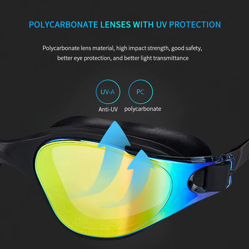 Gafas de natación unisex antivaho impermeables silicona ajustables - imagen 3