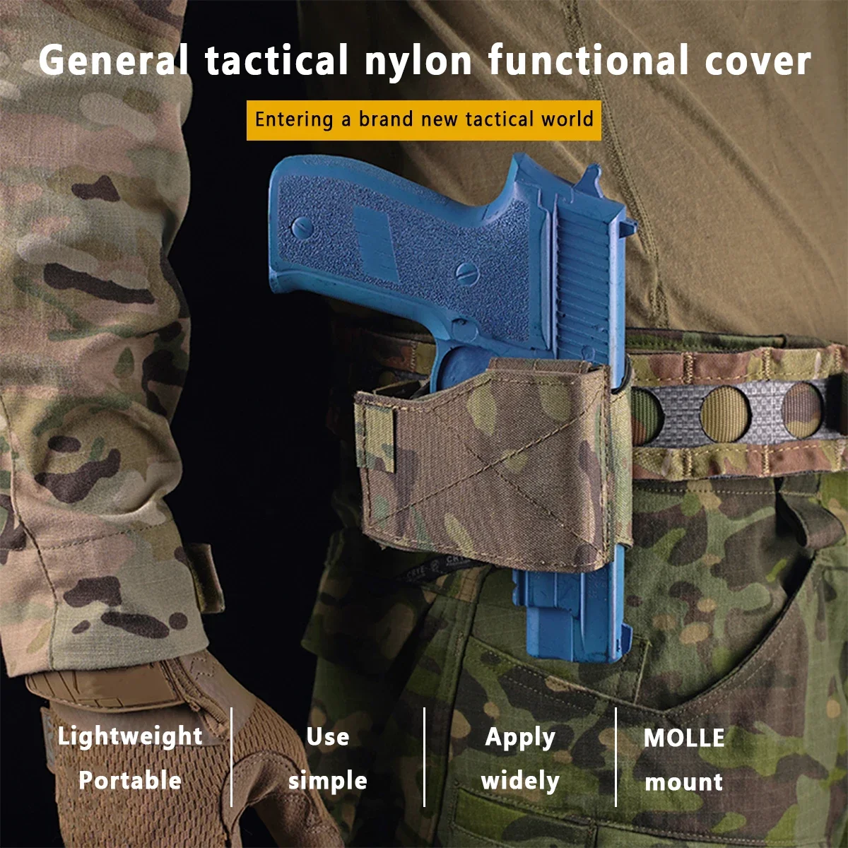 Funda táctica de nailon con sistema MOLLE