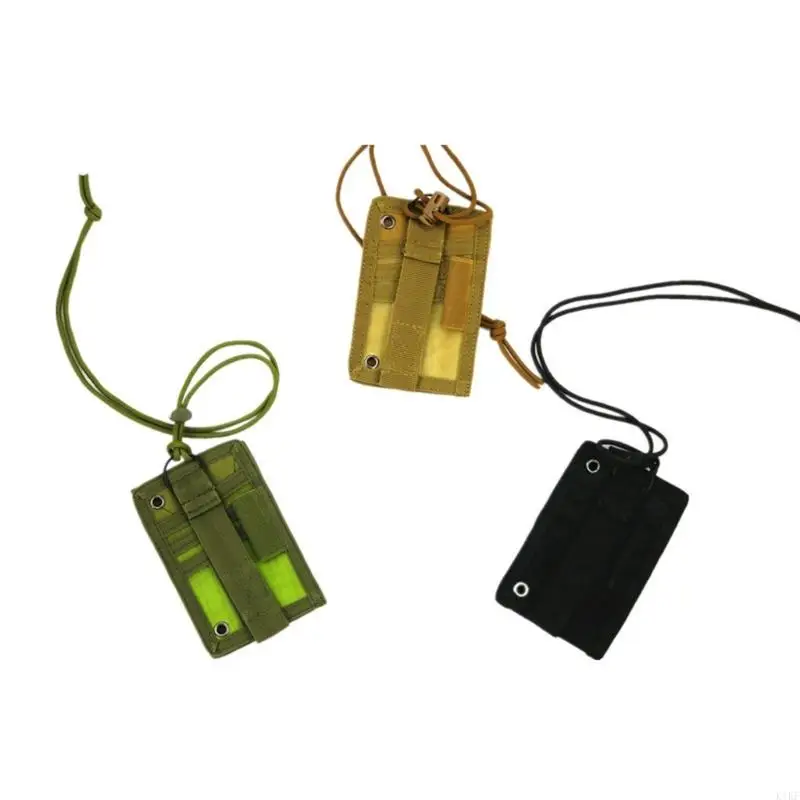 Porta insignias tácticas con carrete y cordón