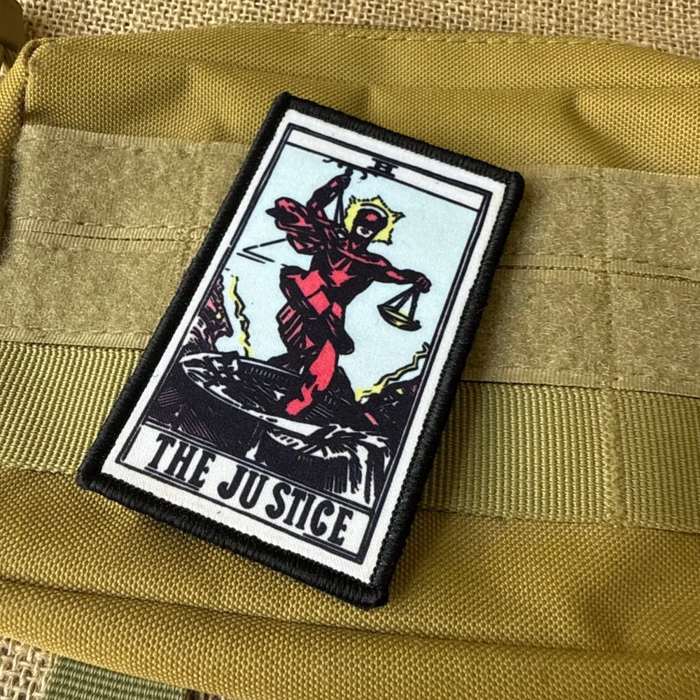 Parche táctico Tarot de la Justicia con cierre de gancho y bucle - imagen 5
