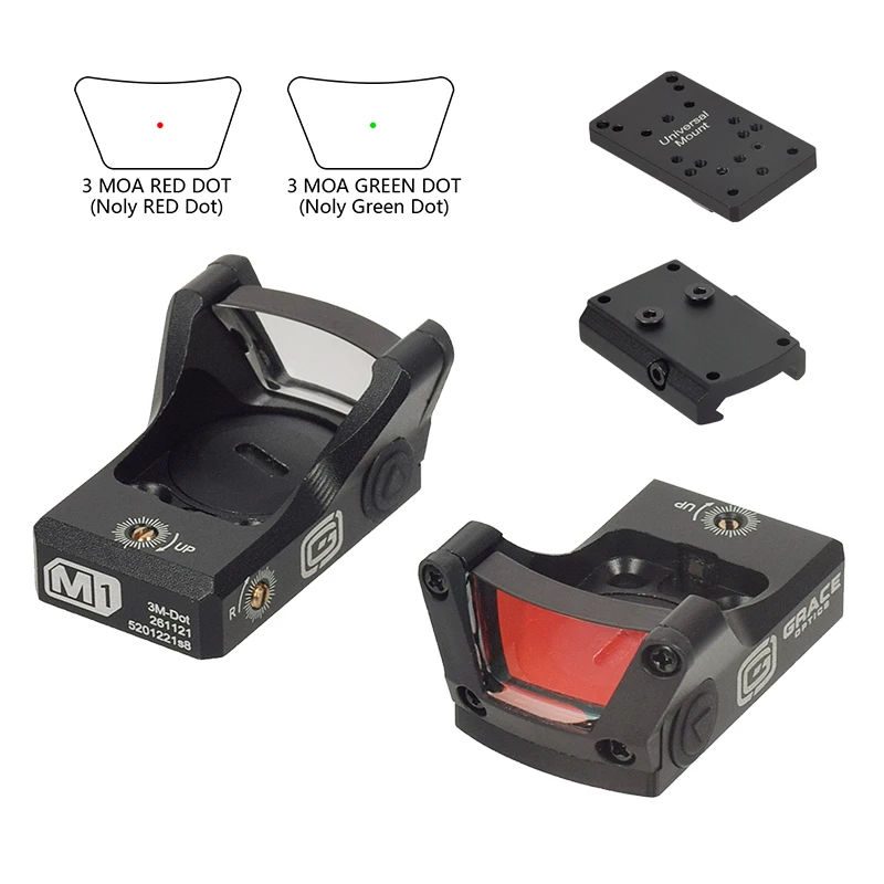 Mira Red Dot Táctica Grace Optics M1/M2 3MOA Picatinny 20mm Airsoft - imagen 4
