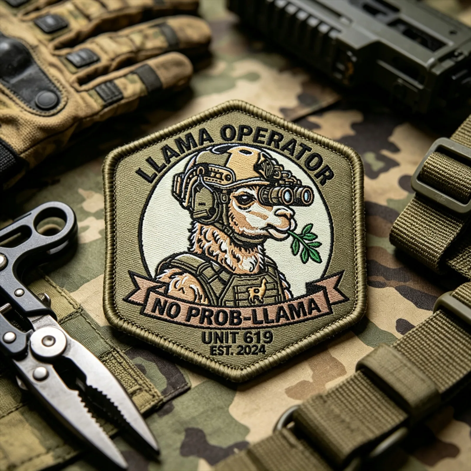 Parche táctico LLAMA OPERATOR de llama con velcro para mochila - imagen 5