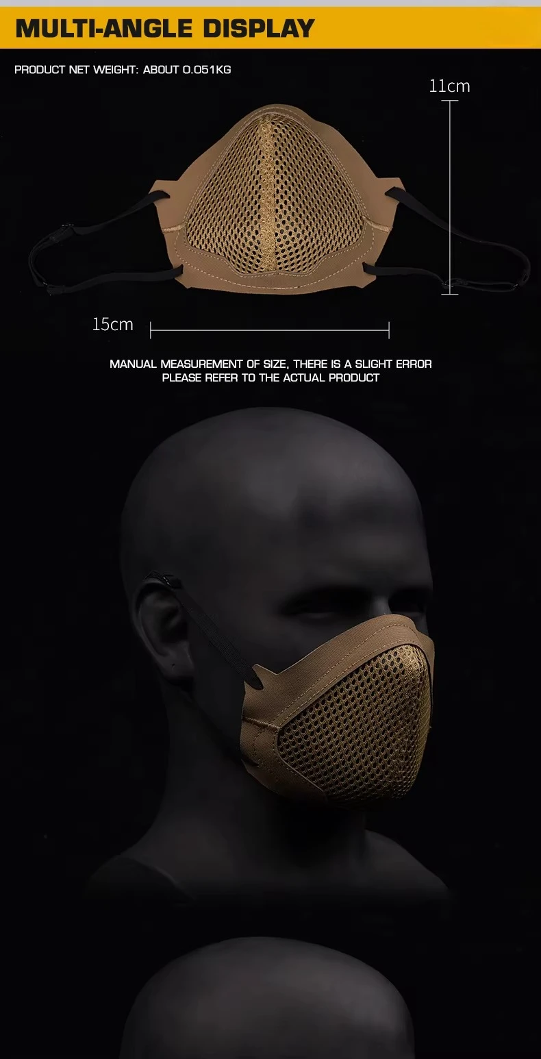 Detalle de la máscara facial para juego táctico