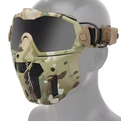 Mascarilla táctica airsoft con ventilador antihaze transpirable