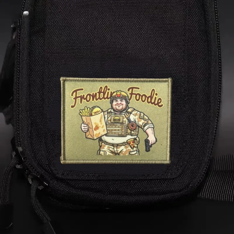 Frontline Foodie Parche táctico insignia impresa velcro gancho-bucle