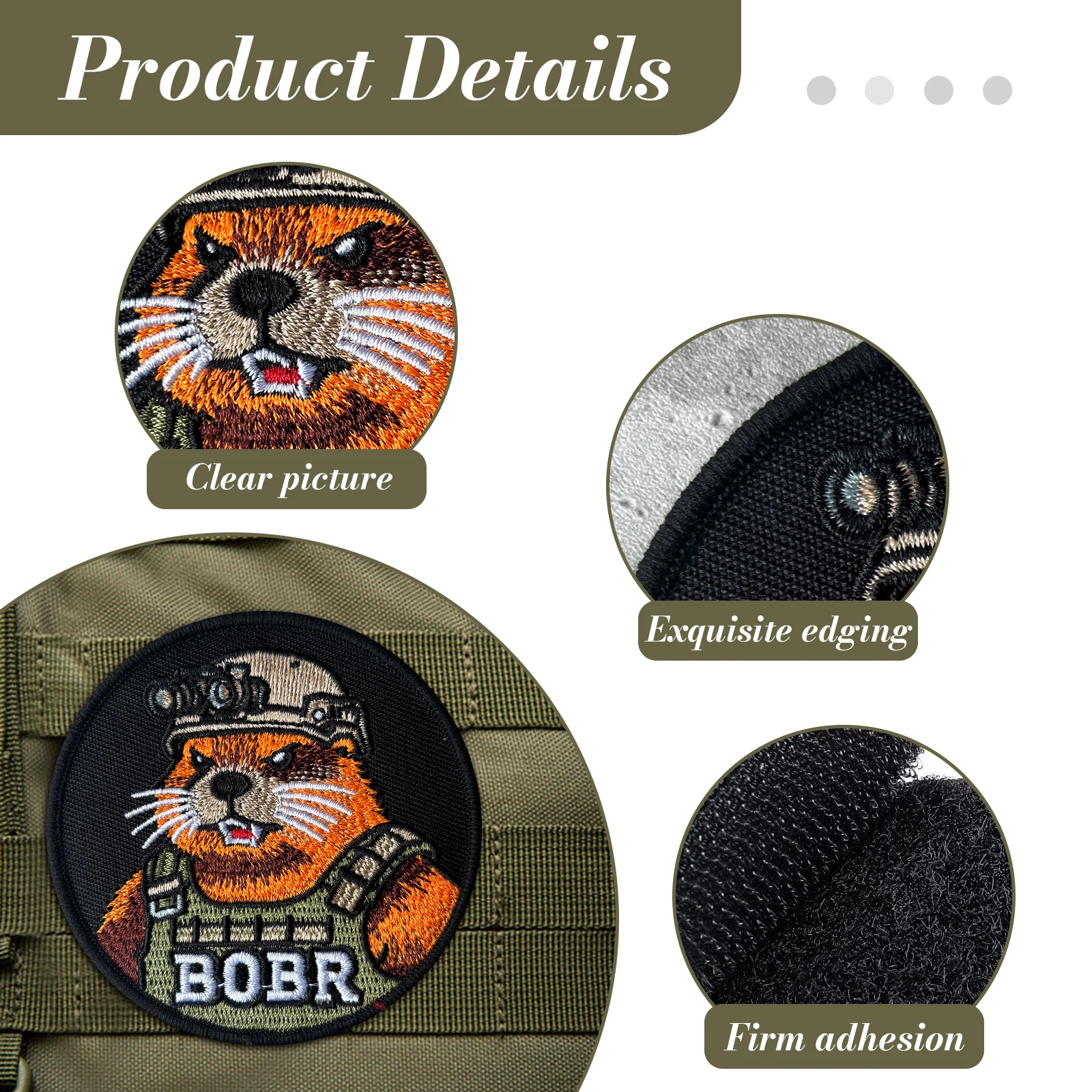 BOBR Beaver Parche táctico bordado gancho y bucle para mochila - imagen 4