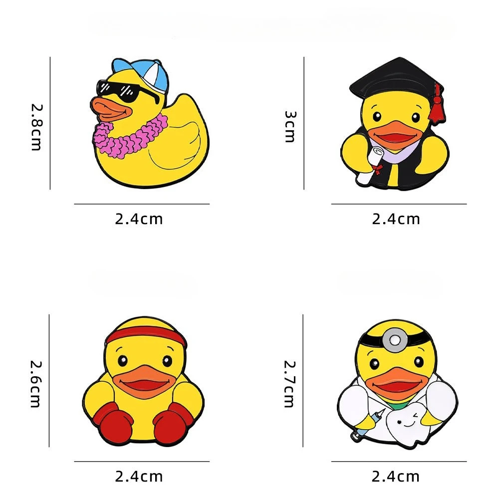 Pin esmaltado pato y capibara de solapa, animales de dibujo animado - imagen 2