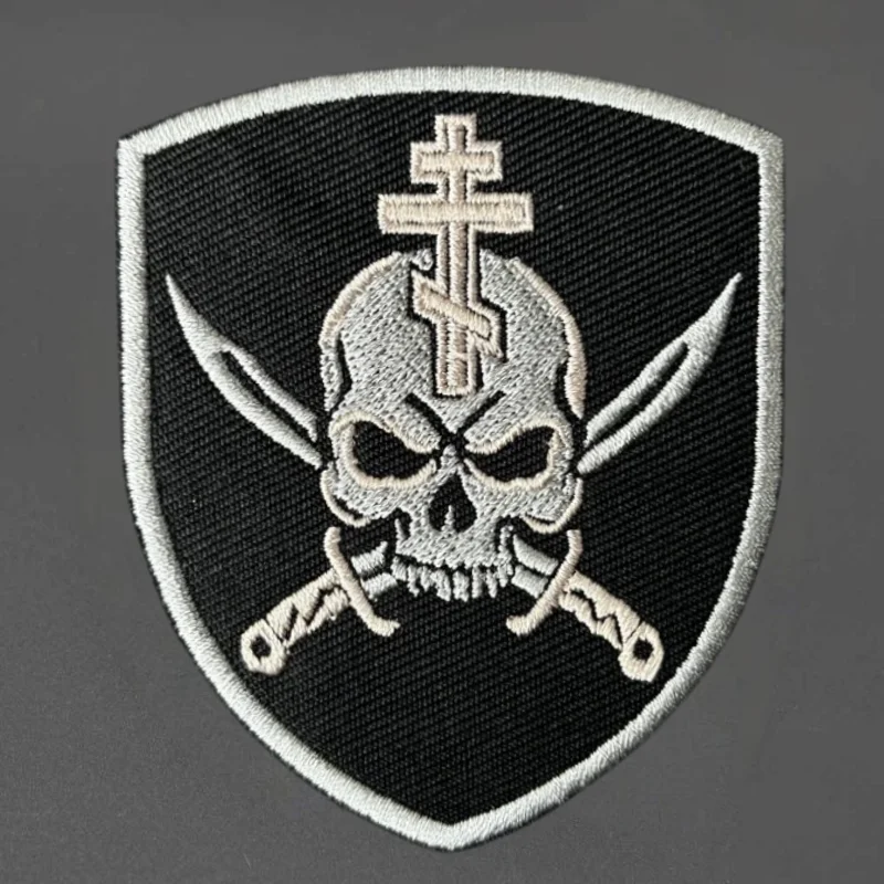 Parche táctico bordado calavera para chaleco MOLLE con velcro - imagen 3