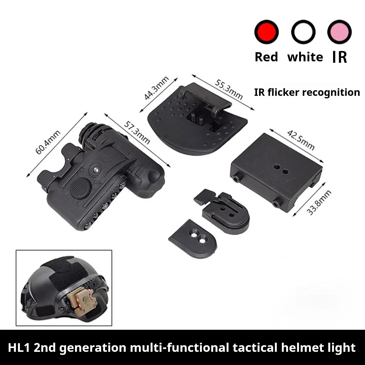 Casco táctico GEN 2 con luz blanca y roja para airsoft - imagen 2