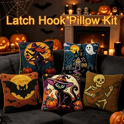 Kit de bordado DIY Halloween bruja, murciélago y calavera en casa