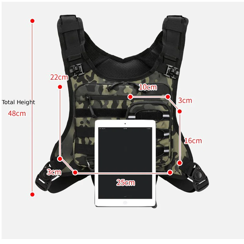 Chaleco táctico con mochila scione para actividades al aire libre