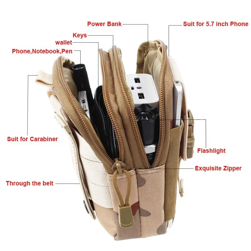 Riñonera táctica Woodland con sistema MOLLE para EDC y senderismo - imagen 5