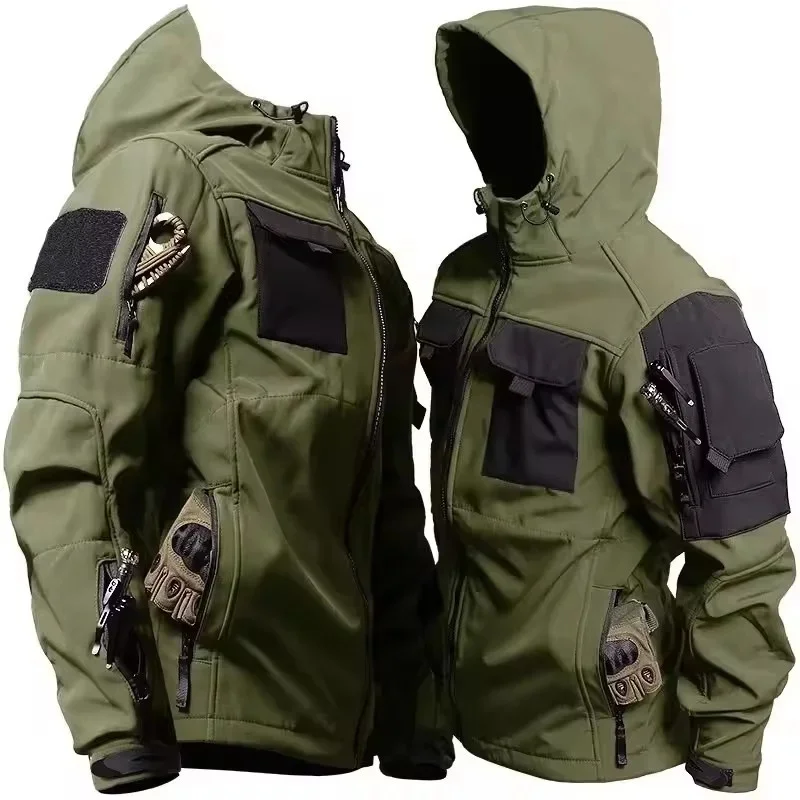Chaqueta táctica de invierno hombre con capucha, cortavientos - imagen 3