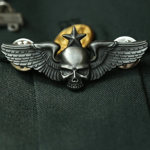 Insignia de aviador maestro con alas de metal, Ejército EE. UU. WWII - imagen 5