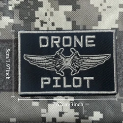 Insignia moral piloto dron bordada táctica con gancho y bucle
