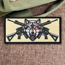 Parche táctico Lobo Solitario cruces de rifle retícula roja velcro
