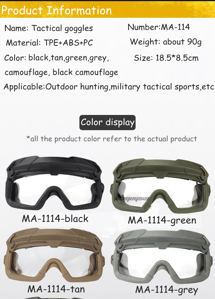 Gafas tácticas en color verde militar