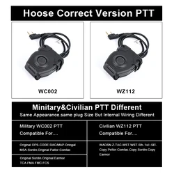 WADSN PTT - botón táctico para auriculares e interfono Walkie-Talkie