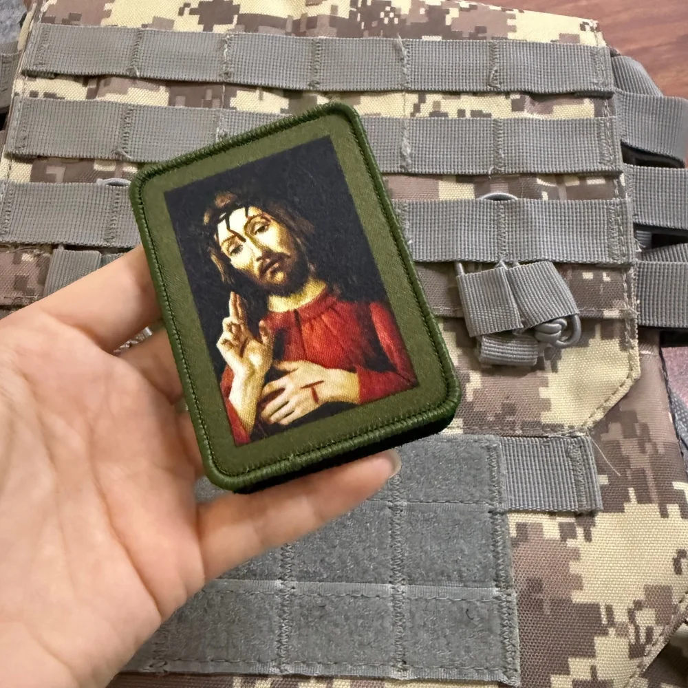 Parche militar bordado Cristo Resucitado con velcro para mochila - imagen 5