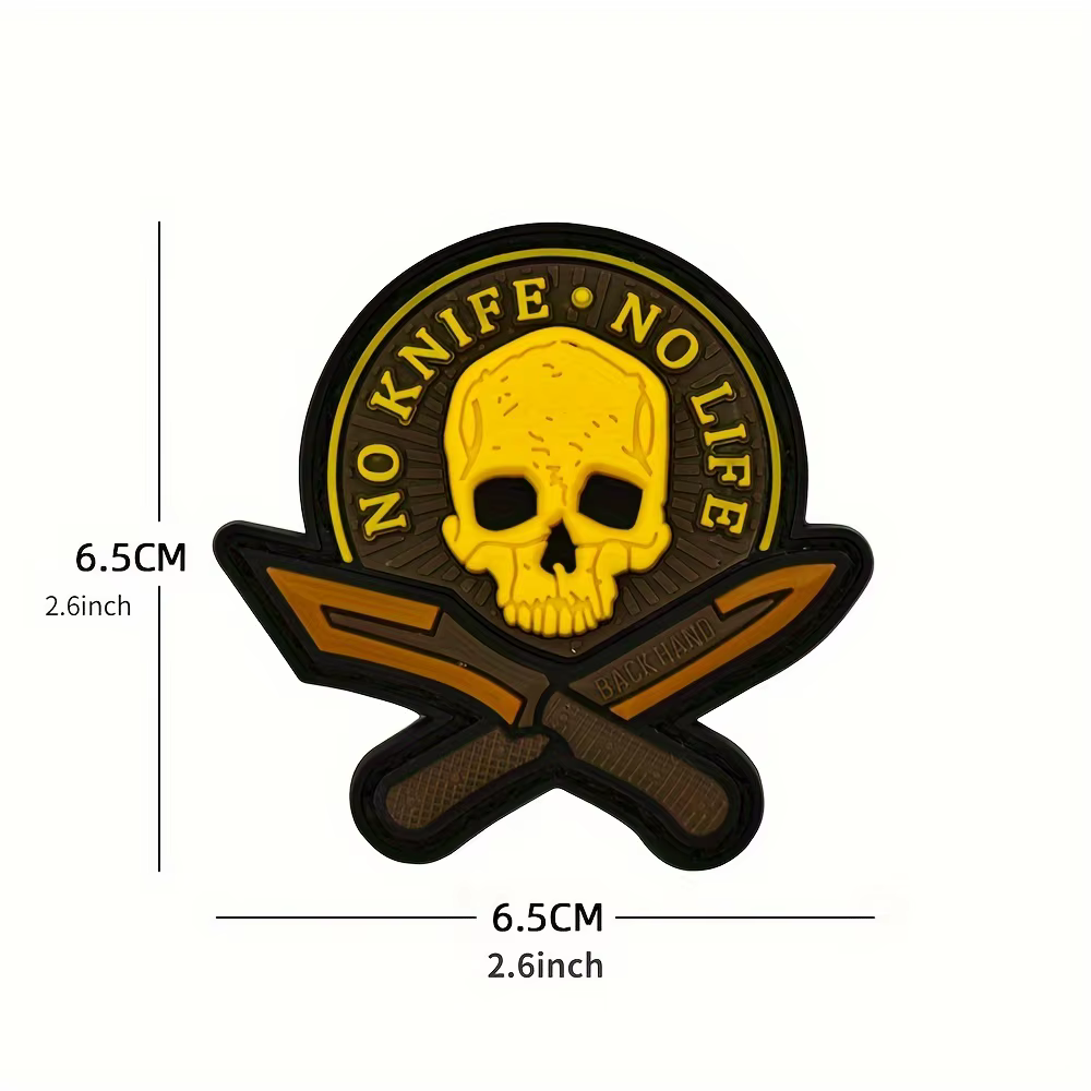 Parche táctico MOLLE PVC 3D – No Life, sin cuchillo