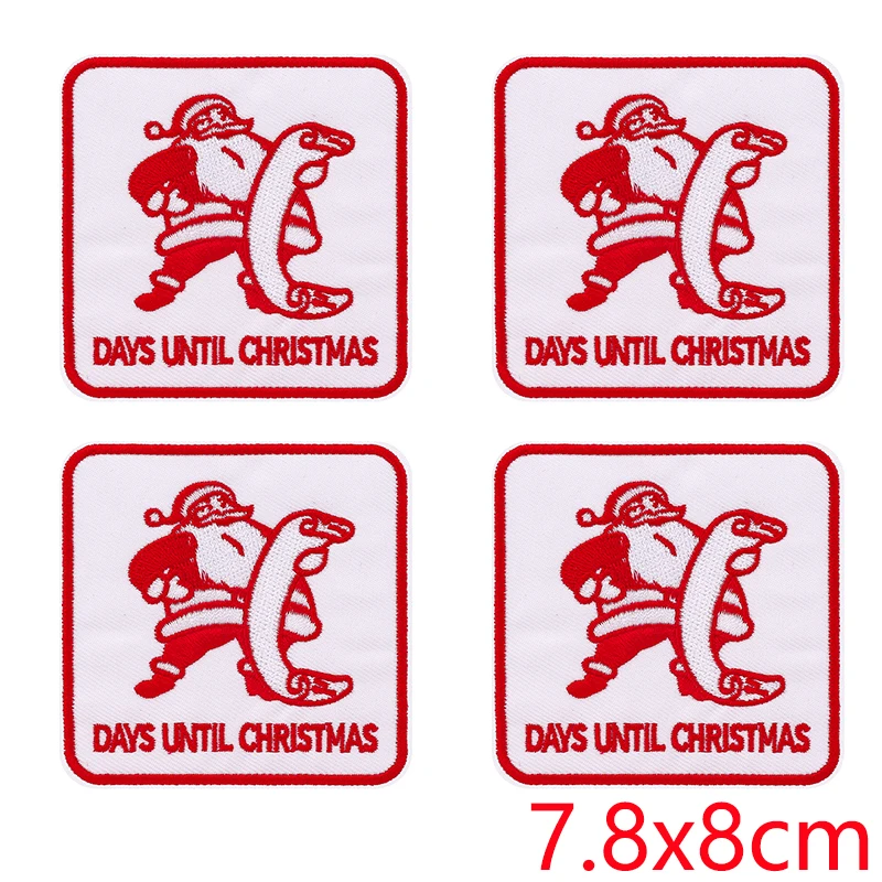 Parches termoadhesivos bordados Feliz Navidad y Santa Claus - imagen 4