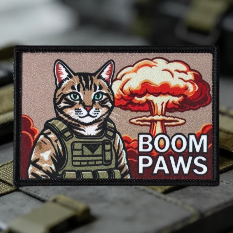 BOOM PAWS parche táctico gato con velcro gancho y bucle - imagen 3