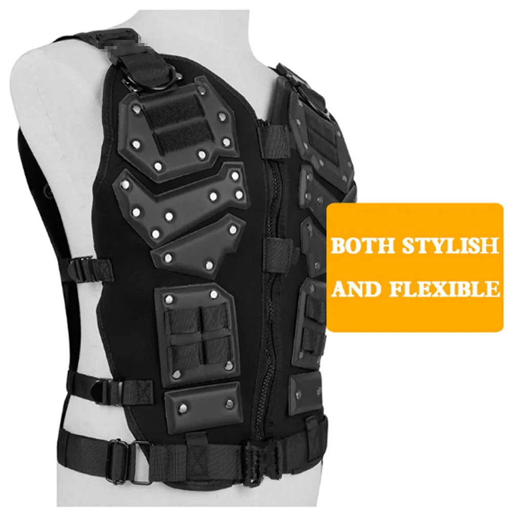 Chaleco táctico MOLLE con protección EVA – Airsoft paintball combate - imagen 2