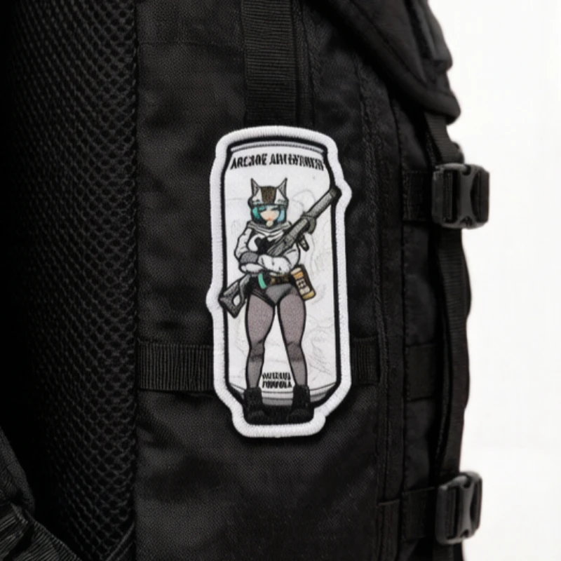 Parche táctico anime chica con rifle, orejas de gato y gancho-bucle - imagen 4