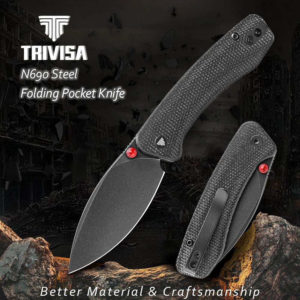 Cuchillo plegable TRIVISA Koala-B – EDC táctico para acampada y caza
