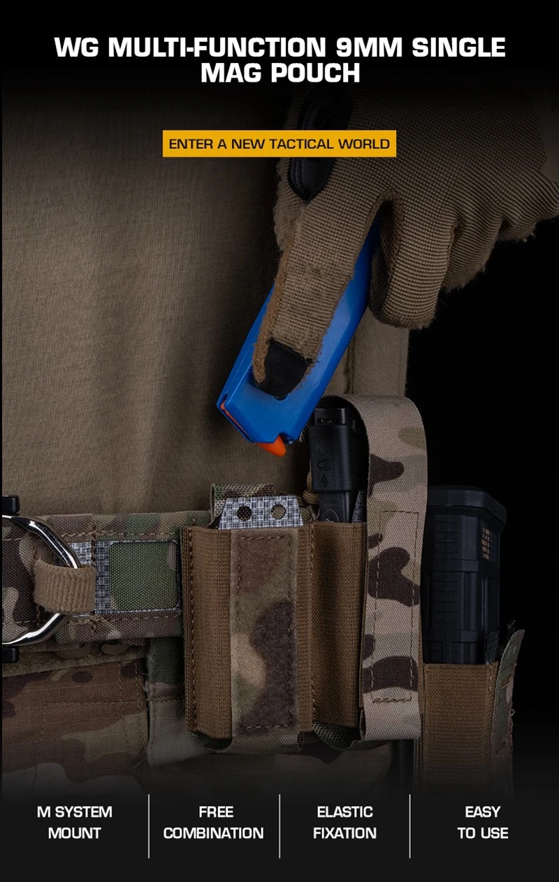Bolsa táctica CLUSGO para cargador individual de 9 mm