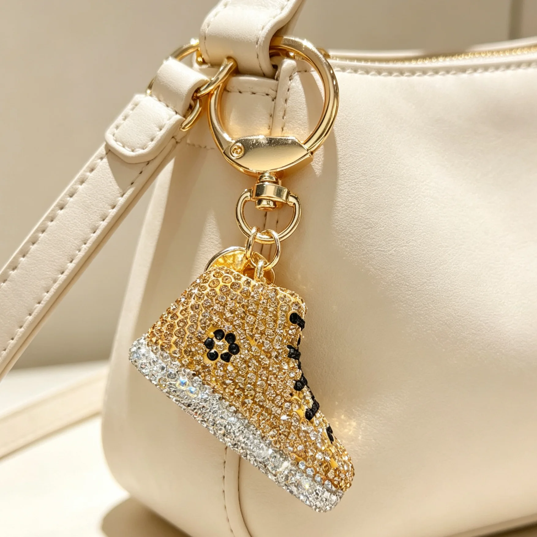 Llavero mini de zapatilla con pedrería para bolso - imagen 2