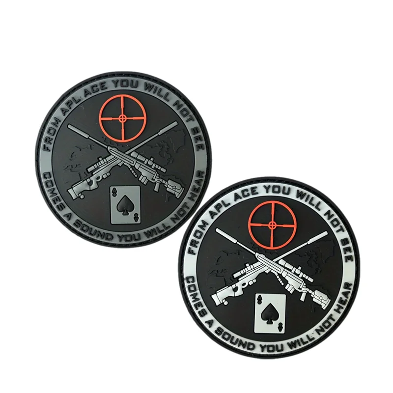 Parche táctico PVC 3D francotirador – Insignia moral con velcro - imagen 3