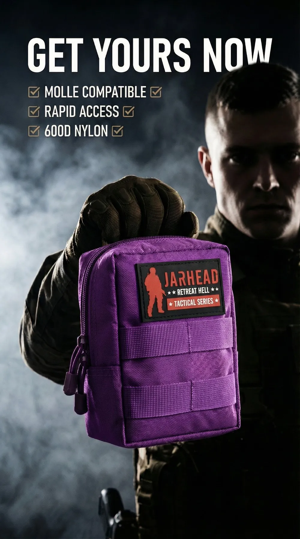 Sistema MOLLE con correas frontales y montaje posterior