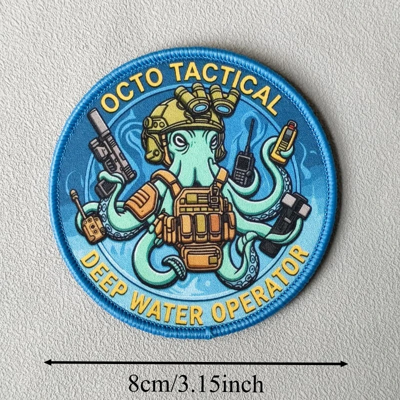 Parche táctico operador aguas profundas pulpo con velcro para ropa - imagen 4