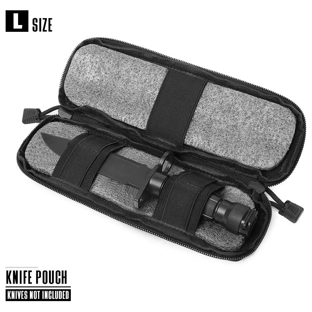 Funda táctica cuchillo nylon EDC con soporte linterna para caza y tiro - imagen 2