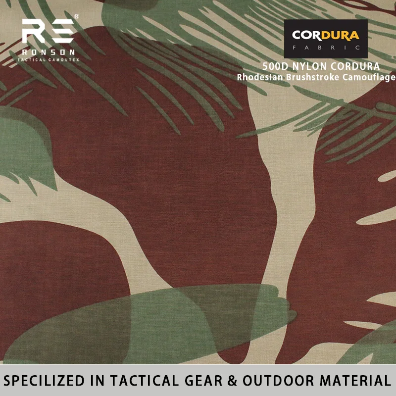 Cordura táctica nailon camuflaje Rhodesia con PU repelente al agua